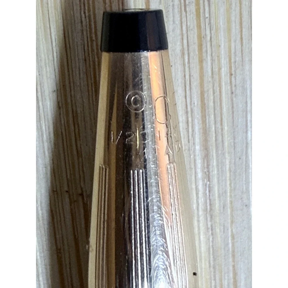 Vintage Cross 1/20 14KT Gold Filled Ballpoint Pen with Pink Leather Rose Sleeve